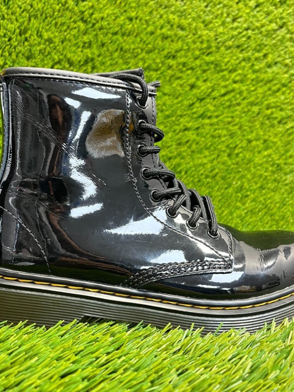 Dr. Martens 1460 Girls Size 3Y Black Classic Outdoor Leather Side Zip‎ Boots